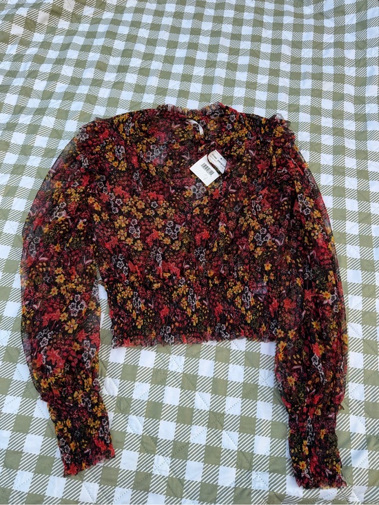Free People Tops - Free People floral multi color sheer blouse